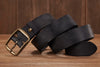 Men's Leather Belt in Brown Cowhide with Copper Pin Buckle