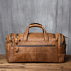 Brown Genuine Leather Duffle Overnight Bag