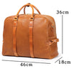 Brown Genuine Leather Overnight Duffle Bag Travel Carry On