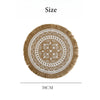 Handwoven Jute Table Mats with Mandala Fringe