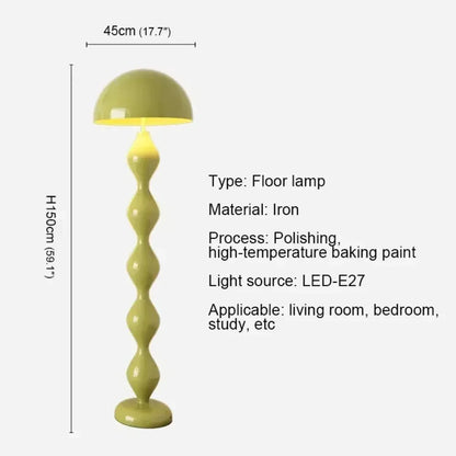 Cream Tall Macaron Mushroom Floor Lamp