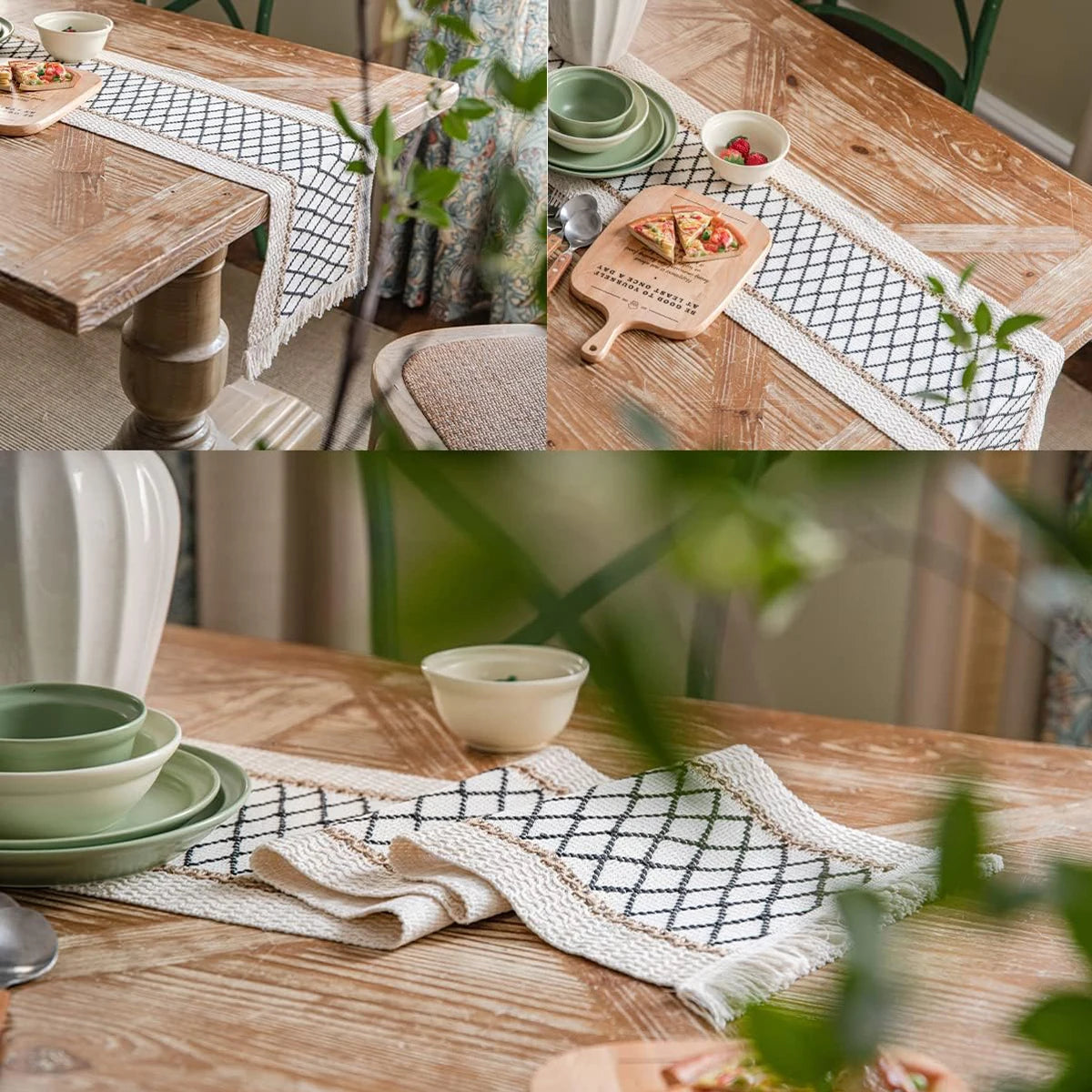 Jacquard Cotton Boho Table Runner for Wedding Decor