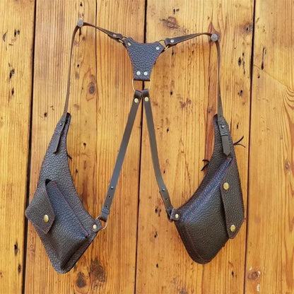 PU Leather Underarm Holster Wallet Medieval Chest Rig