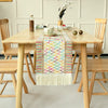 Geometric Boho Colorful Table Runner with Fringe