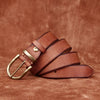 Genuine Leather Belt Western Style With Brass Buckle