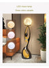 Artistic Resin Standing Light Sculptural Black and Gold Moon Floor Lamp
