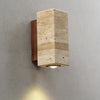 Yellow Travertine Wall Lamp Solid Wood Sconce