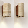 Yellow Travertine Wall Lamp Solid Wood Sconce