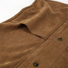 Brown Faux Suede Jacket Women’s Long Sleeve Lapel Coat with Pockets