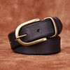 Genuine Leather Belt Western Style With Brass Buckle