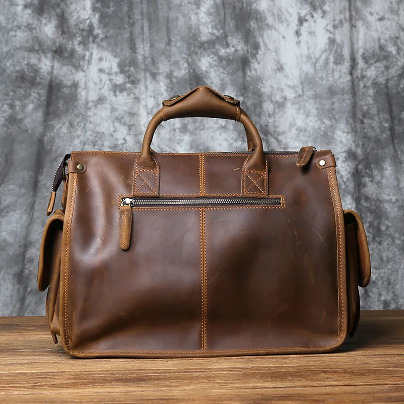 Vintage Leather Briefcase Men's Cowhide Bag