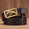 Tiger Buckle Genuine Leather Belt for Men