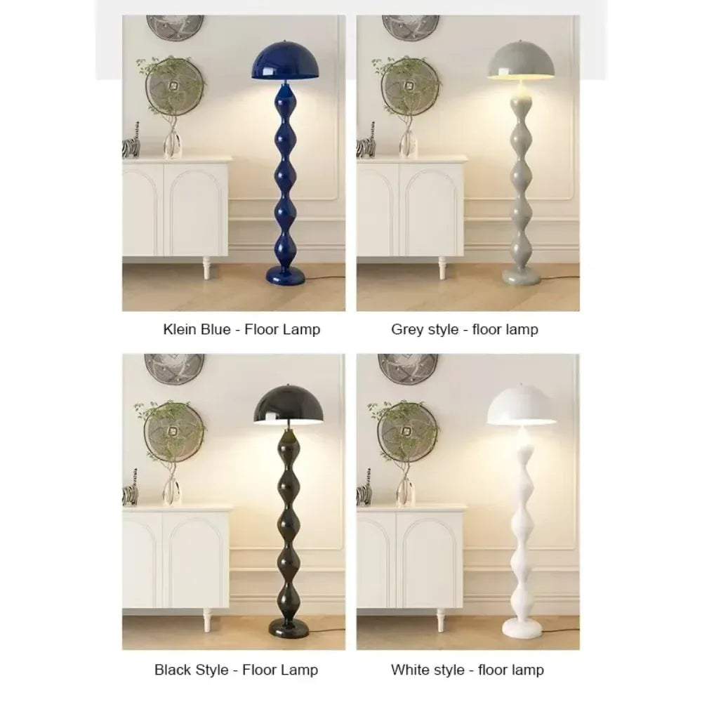 Cream Tall Macaron Mushroom Floor Lamp