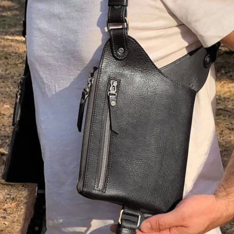Men’s Double Underarm PU Leather Shoulder Holster Wallet