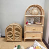 Handmade Rattan Toy Storage Cabinet with Drawers