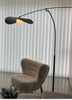 Modern Black and Gold Arc Floor Lamp Boho Hat Shade