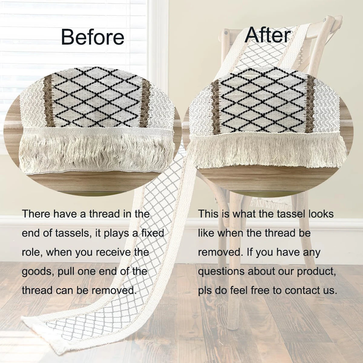 Jacquard Cotton Boho Table Runner for Wedding Decor