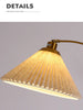 Minimalist Curved Floor Lamp with Pleated Shade