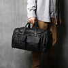 Brown Genuine Leather Duffle Overnight Bag