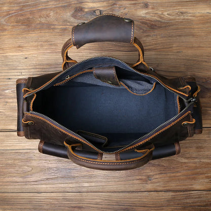 Vintage Leather Briefcase Men's Cowhide Bag