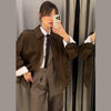 Brown Faux Suede Jacket Women’s Moto Bomber with Pockets