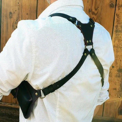 PU Leather Underarm Holster Wallet Medieval Chest Rig