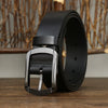 Men's Real Leather Belt with Modern Ceramic Buckle