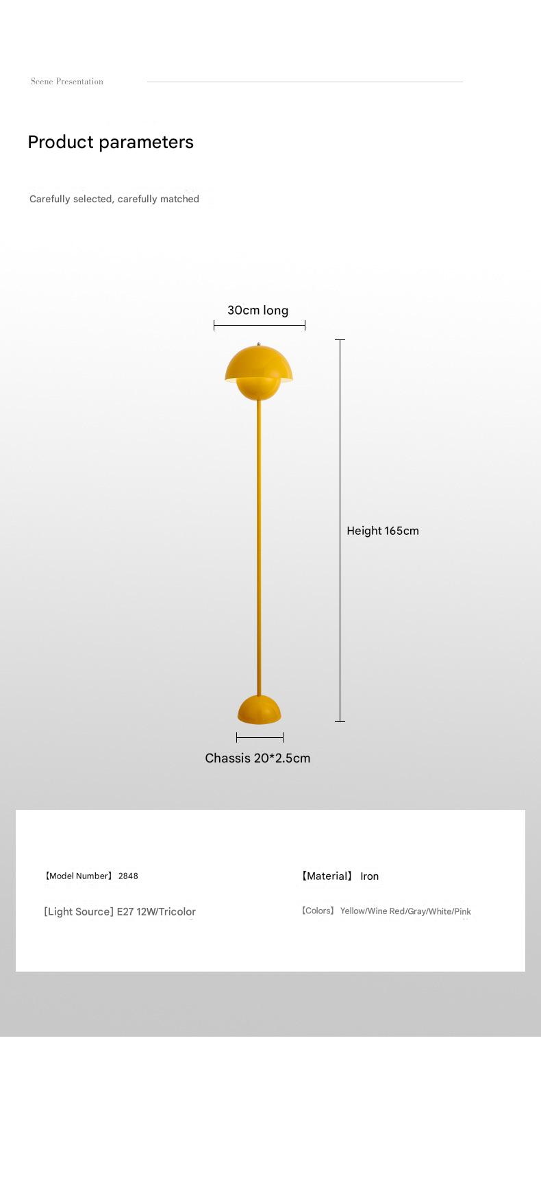 Contemporary scandinavian mushroom floor lamp