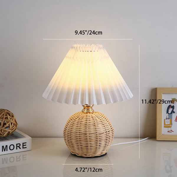 Premium rattan bamboo woven table lamp