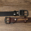 Men's Real Leather Belt with Modern Ceramic Buckle
