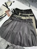 Pleather Mini Leather Skirt Double Waistband