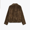 Brown Faux Suede Jacket Women’s Moto Bomber with Pockets