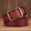 Men's Leather Belt in Brown Cowhide with Copper Pin Buckle