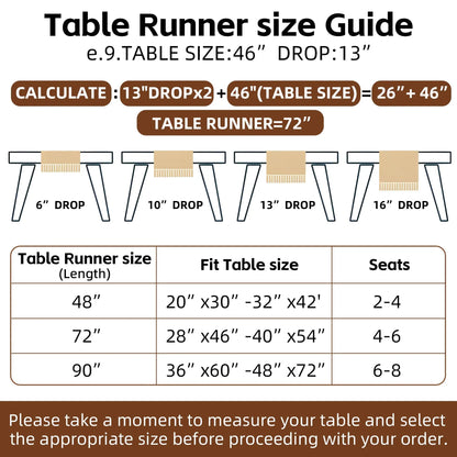 Geometric Boho Colorful Table Runner with Fringe