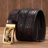 Tiger Buckle Genuine Leather Belt for Men