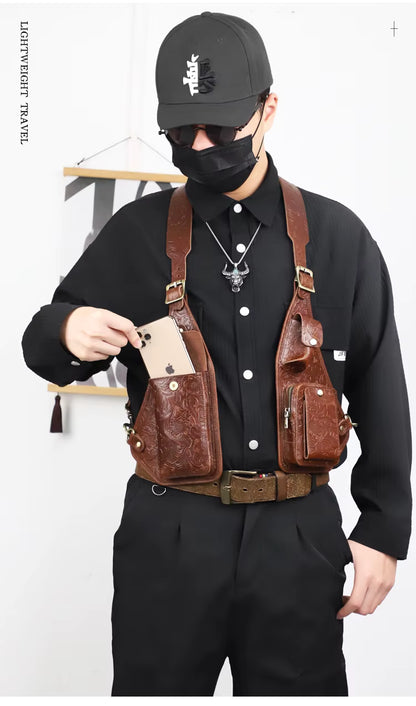 Genuine Leather Shoulder Holster Bag for Men