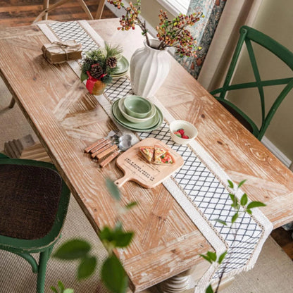 Jacquard Cotton Boho Table Runner for Wedding Decor