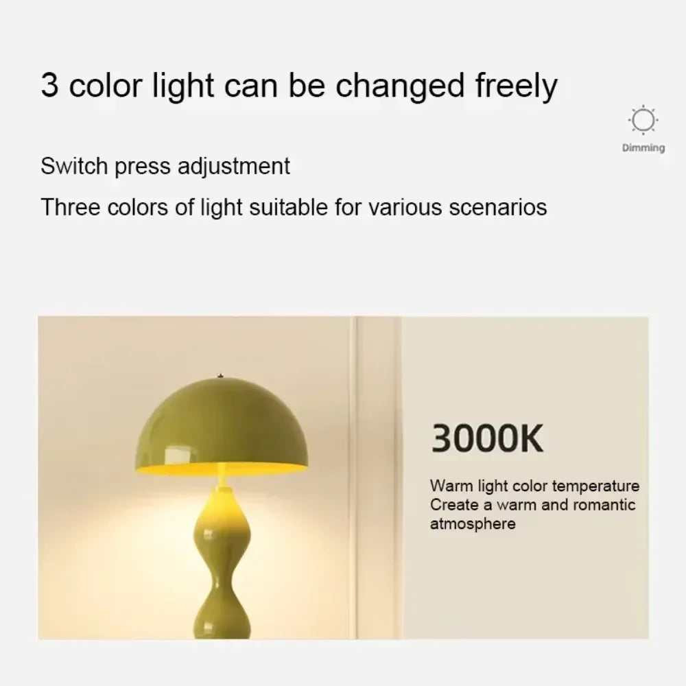 Cream Tall Macaron Mushroom Floor Lamp