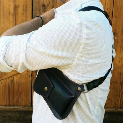 PU Leather Underarm Holster Wallet Medieval Chest Rig