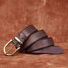 Genuine Leather Belt Western Style With Brass Buckle