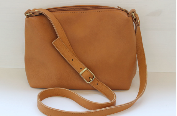 Brown Leather Crossbody Messenger Bag