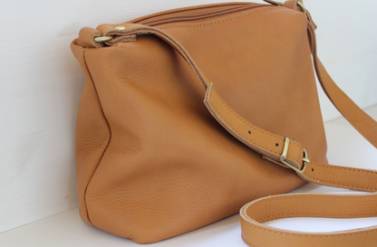 Brown Leather Crossbody Messenger Bag