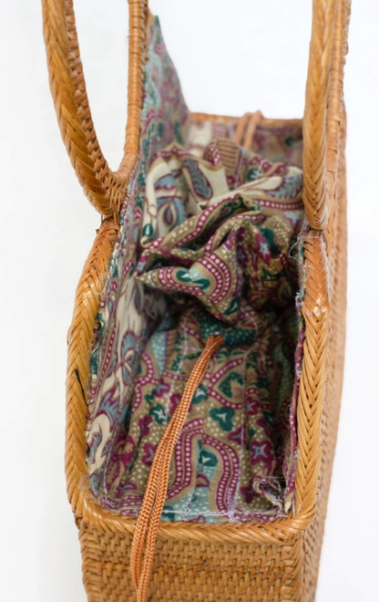 Rattan Top Handle Handbag