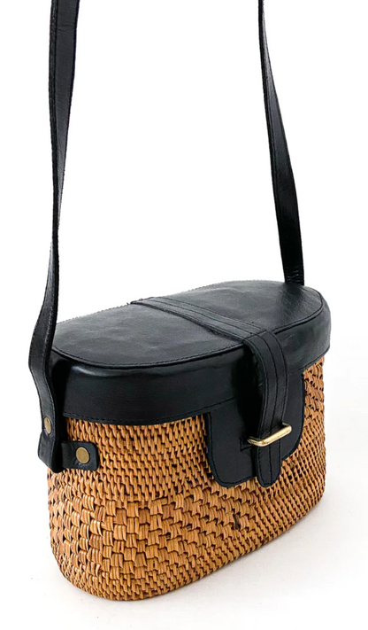 Natural Rattan Ata Grass Crossbody Bag