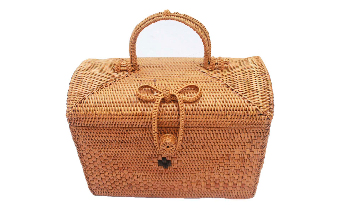 Natural Rattan Handbag Box Style