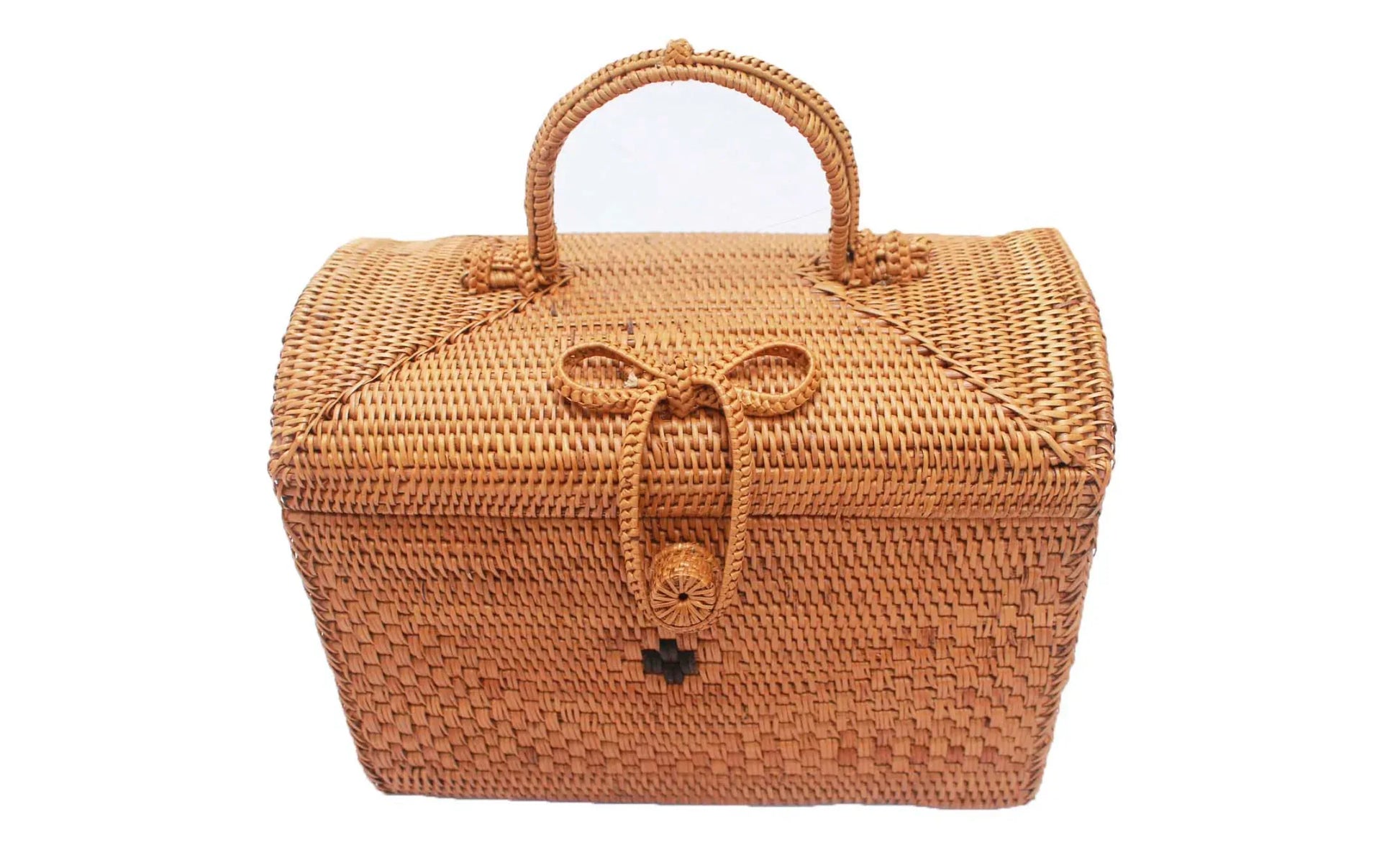 Natural Rattan Handbag Box Style – Boho Living Room