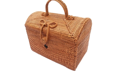 Natural Rattan Handbag Box Style