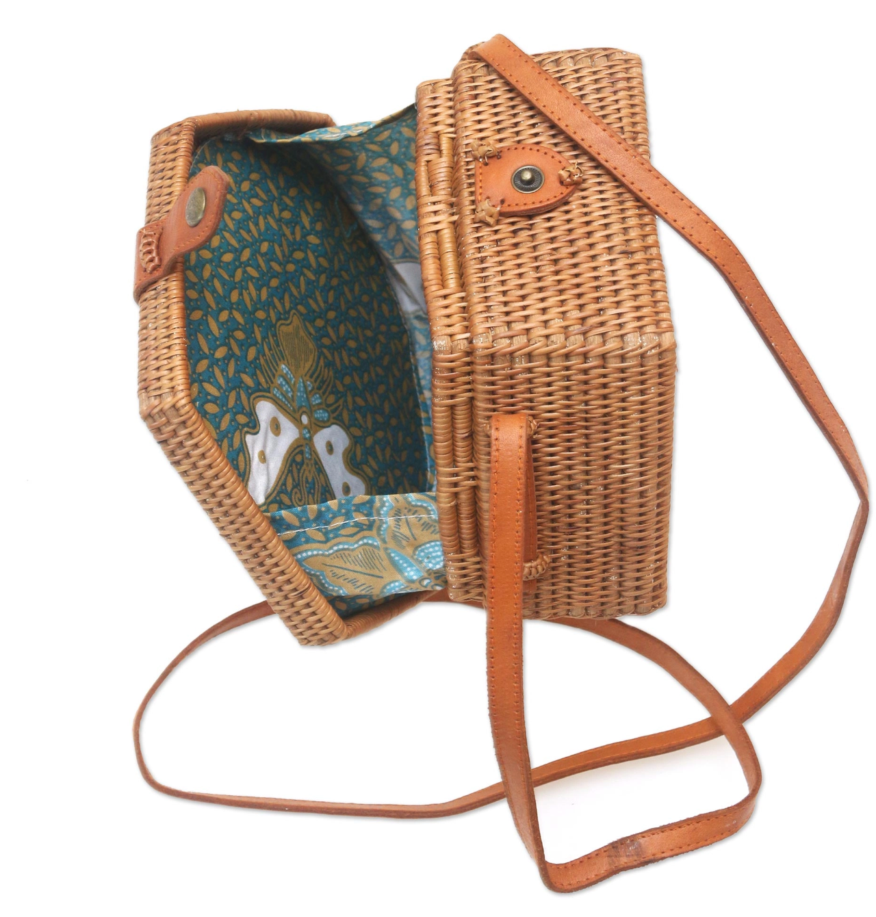 Rattan Crossbody Bag Hexagon Style