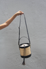 Rattan and Leather Cylinder Crossbody Bag