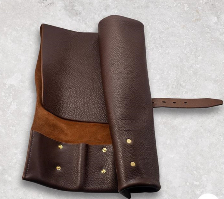 Small Leather Knife Roll Bag